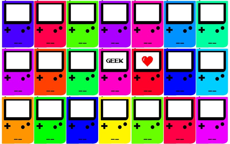Colorful game console grid