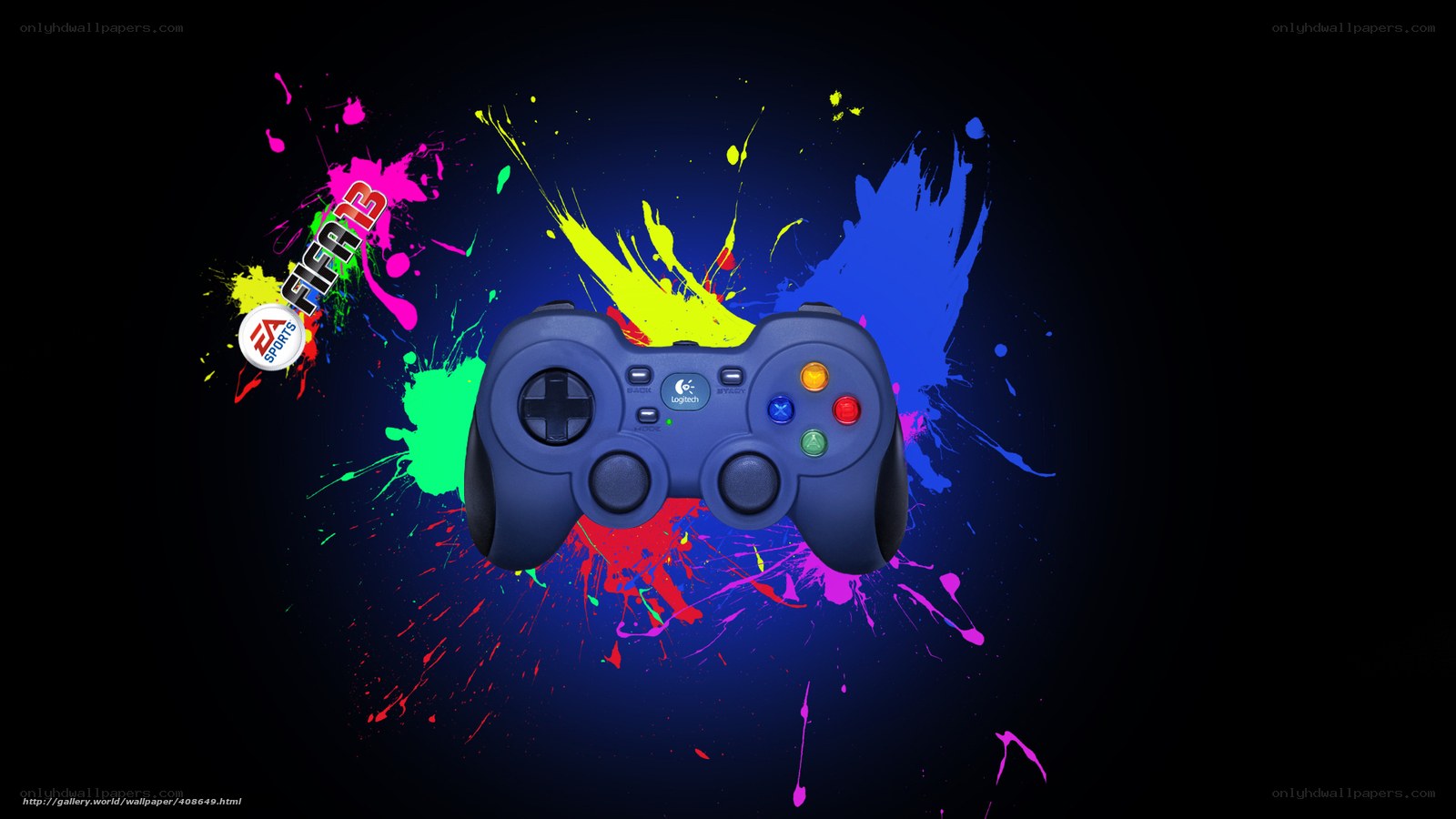 Colorful game controller wallpaper