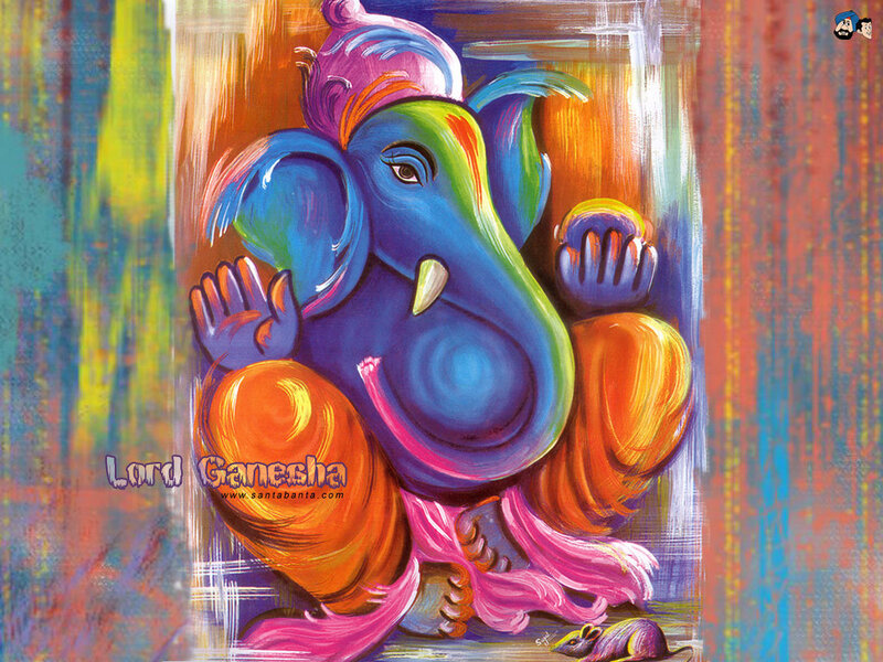 Colorful Ganesha painting