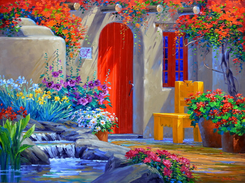 Colorful Garden Courtyard
