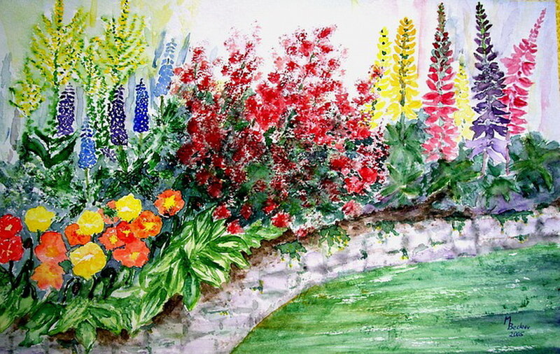 Colorful Garden Flowers — Green, Serene, Spring