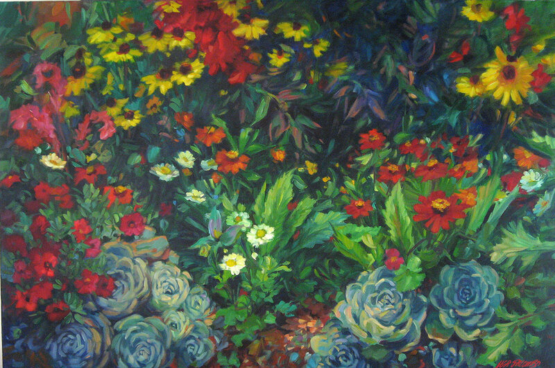 Colorful Garden Flowers — Green, Vibrant