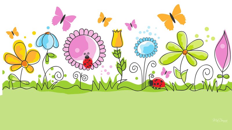 Colorful Garden Illustration — Green