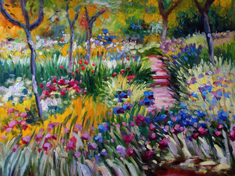 Colorful garden path