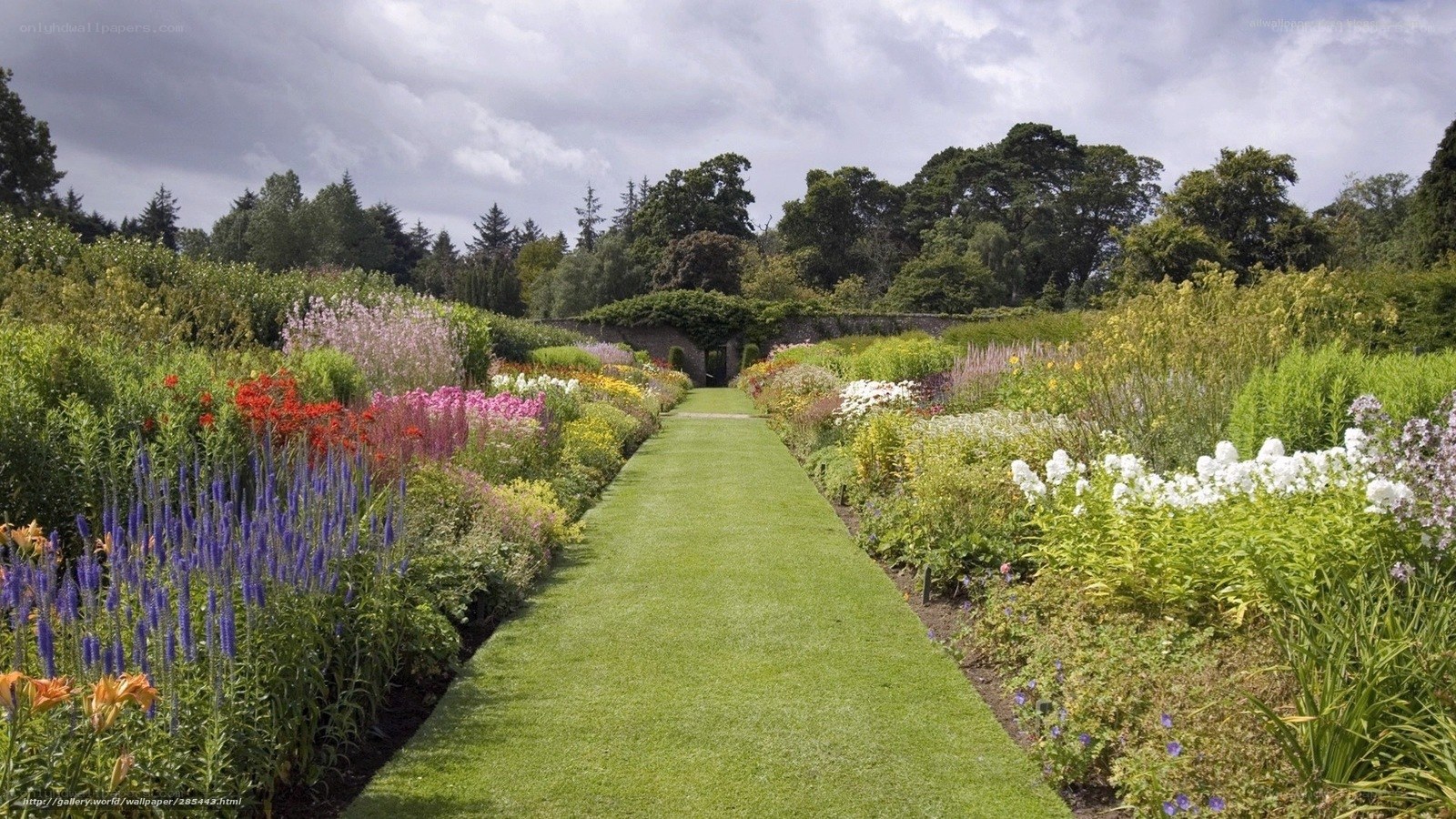 colorful garden path