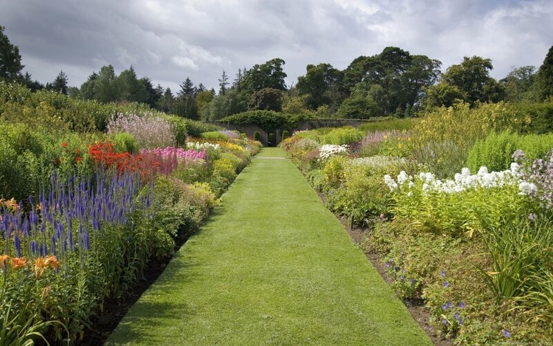 colorful garden path