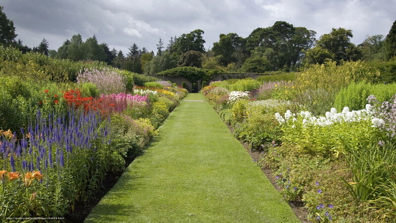 colorful garden path