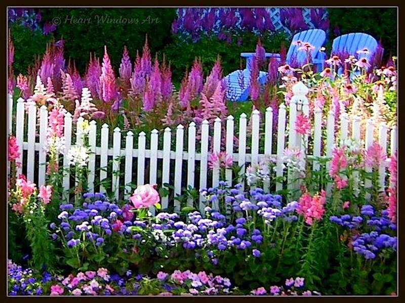 Colorful Garden with Fence
