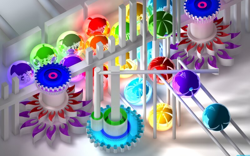 Colorful Gears and Spheres