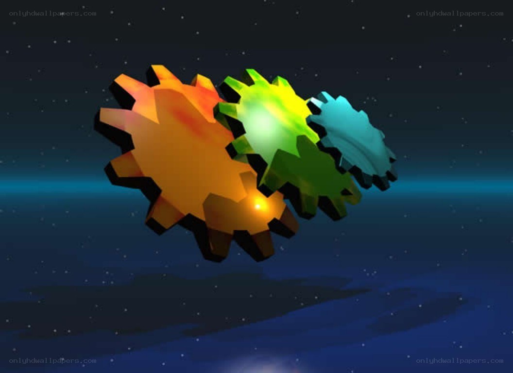 colorful gears in space