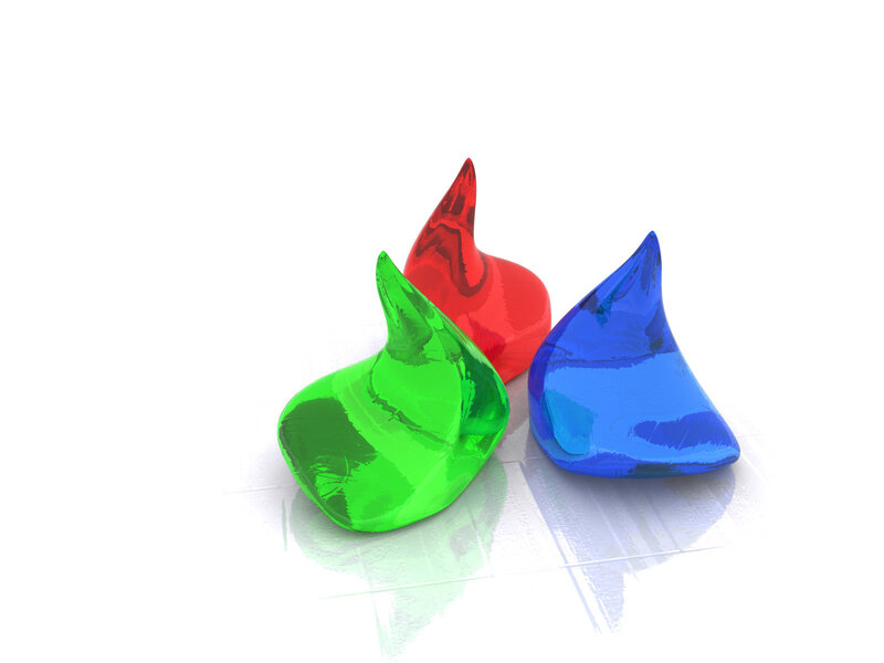 colorful gel droplets on white