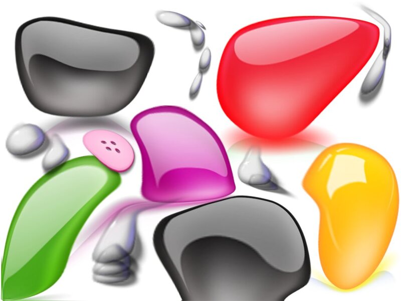 Colorful Gel-like Shapes — Red