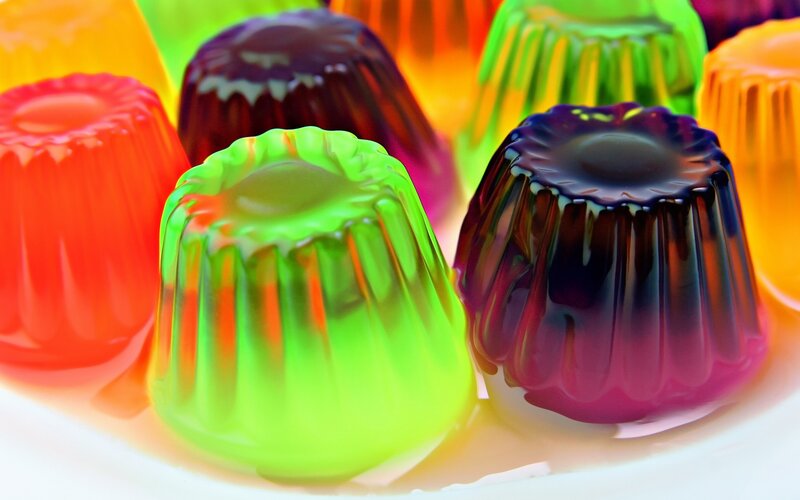 Colorful Gelatin Desserts — Green, Vibrant, Photograph