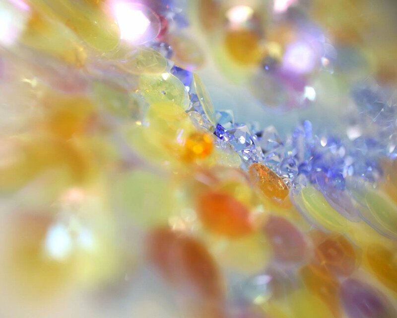 Colorful gemstone cluster