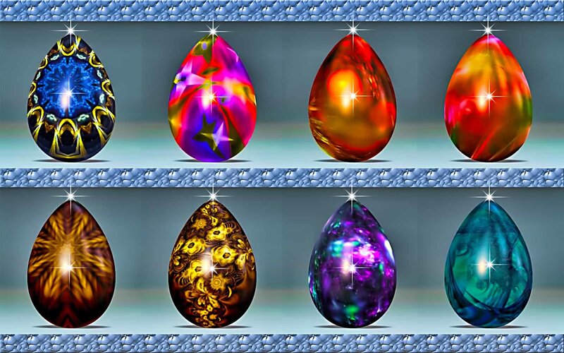 Colorful Gemstone Eggs — Blue, Fantastical