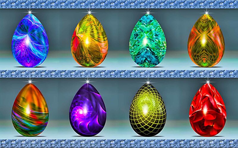 Colorful Gemstone Eggs — Blue