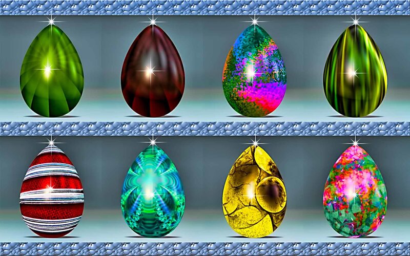 Colorful Gemstone Eggs — Green