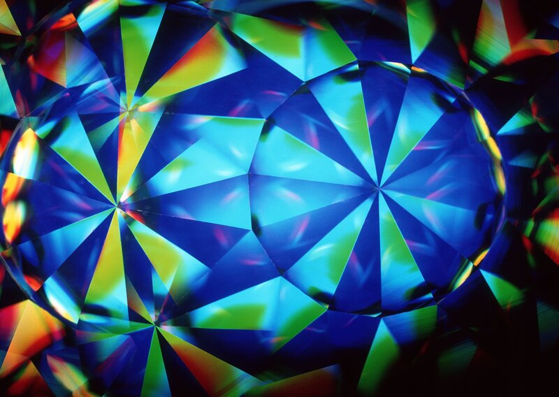 Colorful gemstone facets