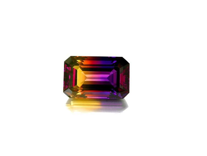 Colorful gemstone on white