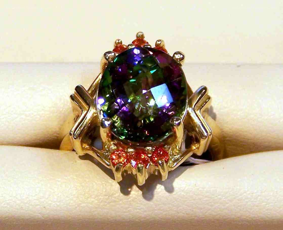 Colorful gemstone ring