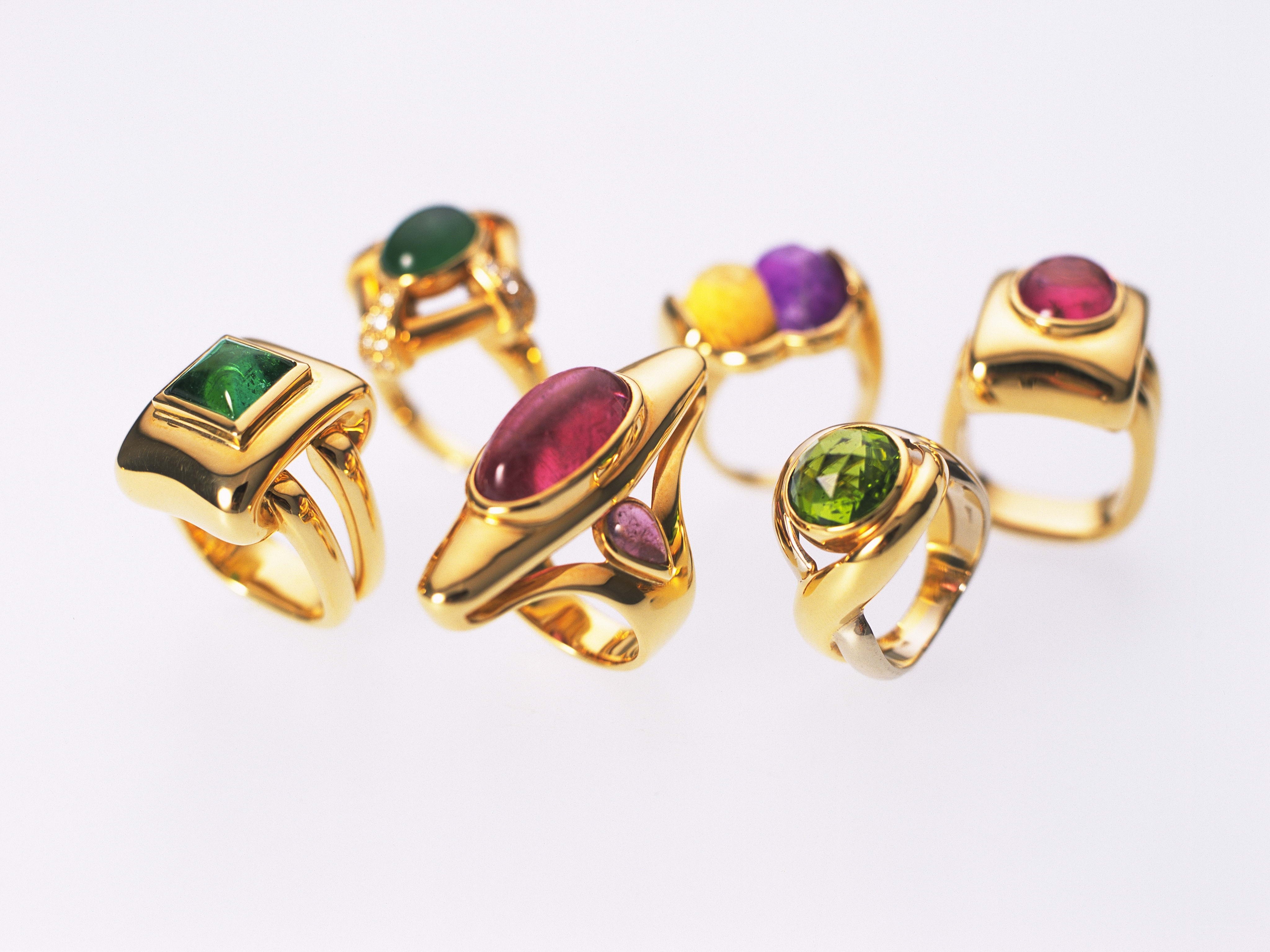 Colorful gemstone rings