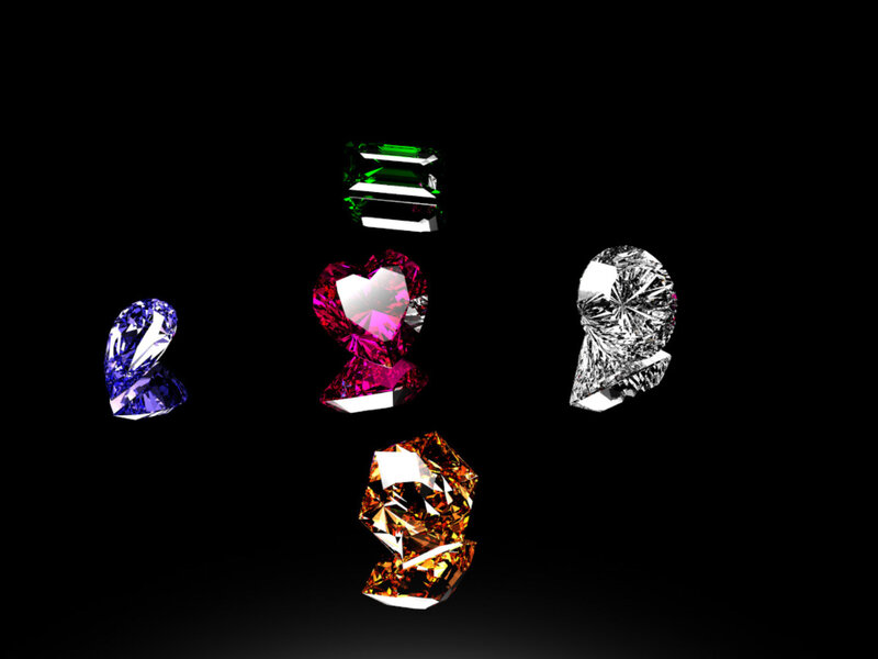Colorful Gemstones — Black