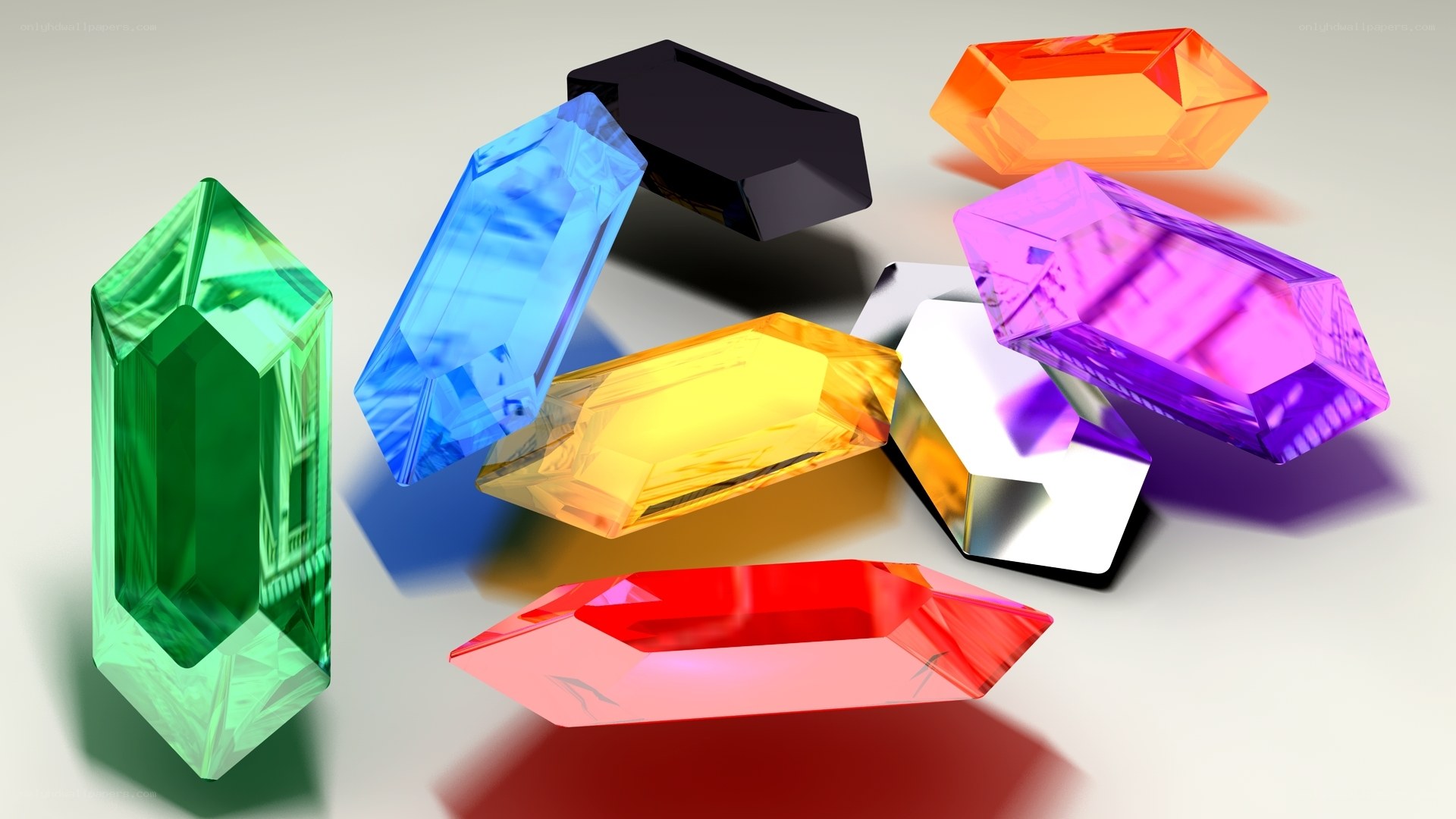 Colorful gemstones collection