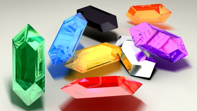 Colorful Gemstones — Green, Vibrant, 3d Render