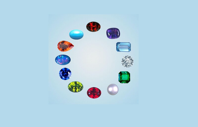 colorful gemstones in a circle
