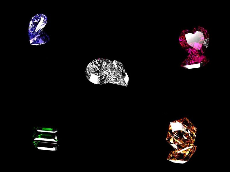 colorful gemstones on black