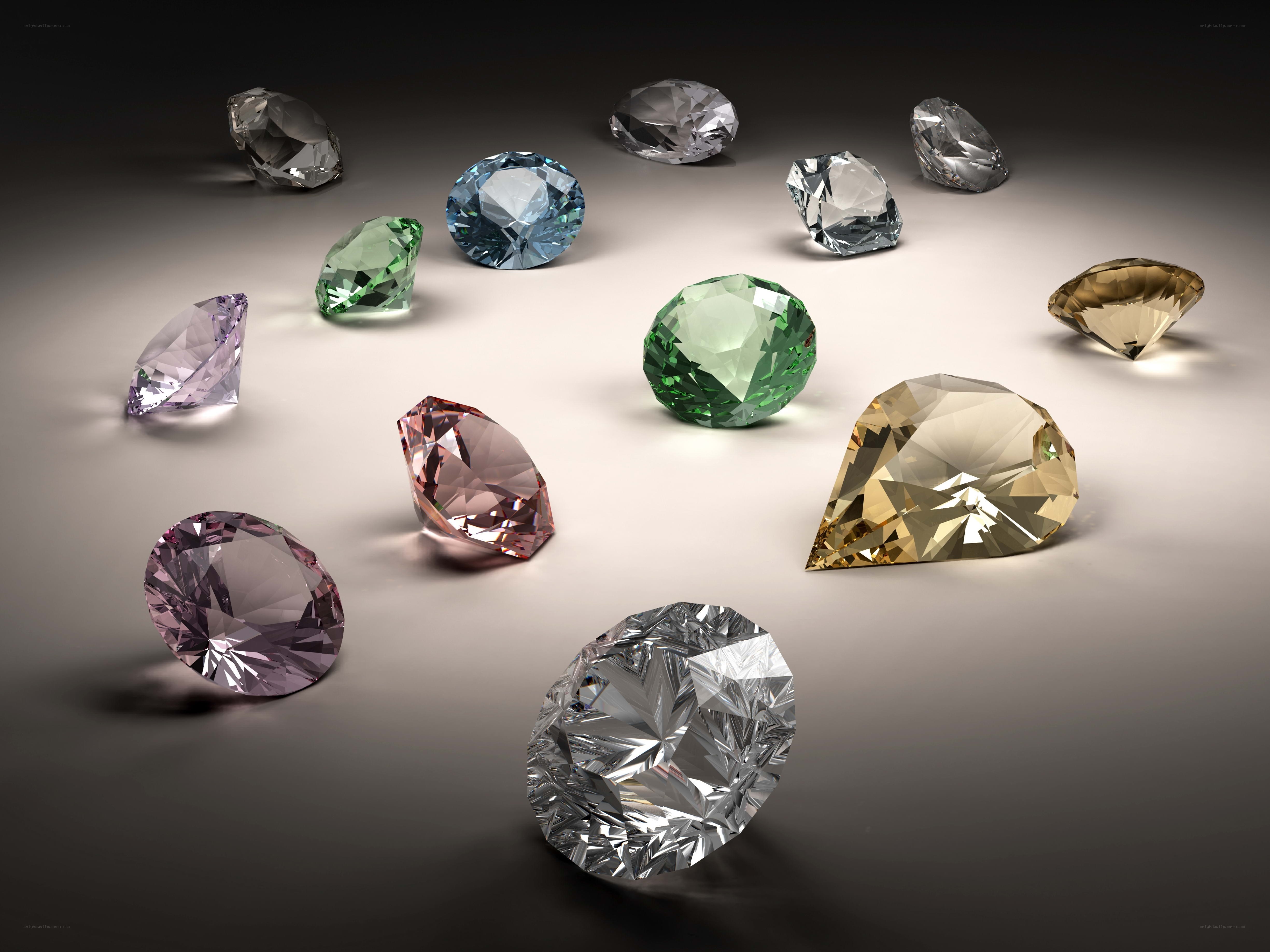 Colorful gemstones on display