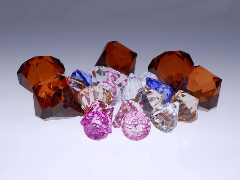 Colorful gemstones on white