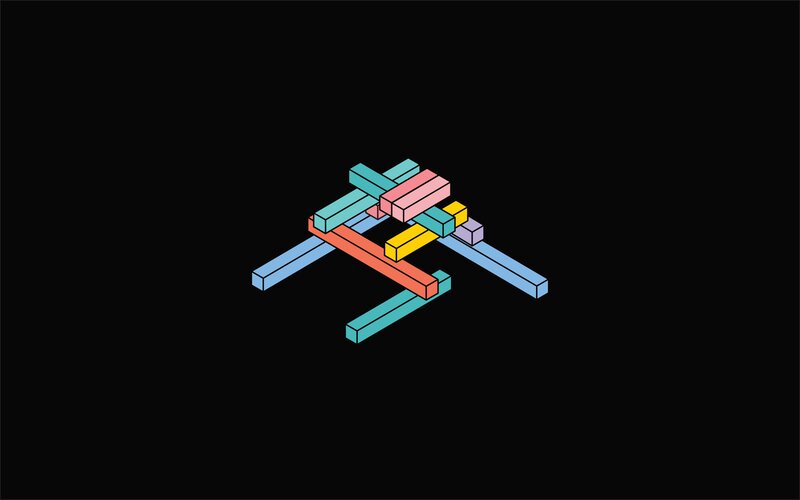 Colorful Geometric Blocks — Blue