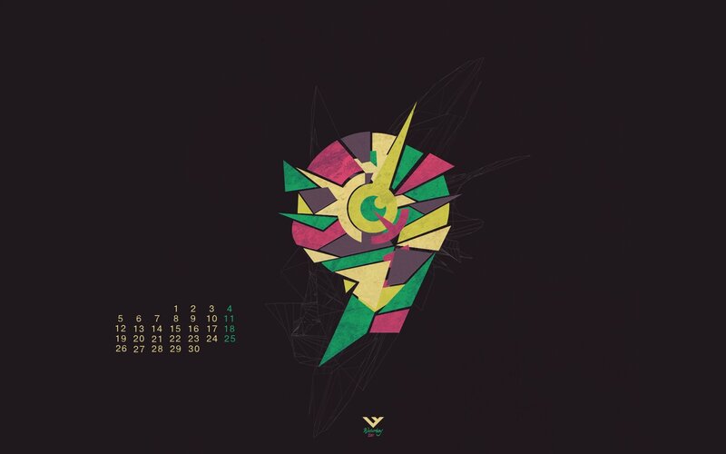 colorful geometric calendar design
