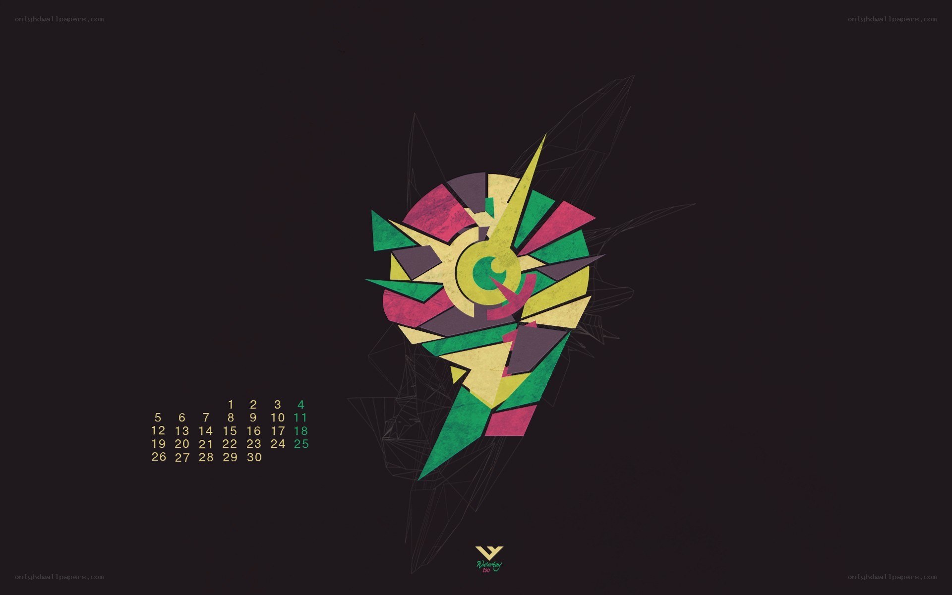 colorful geometric calendar design