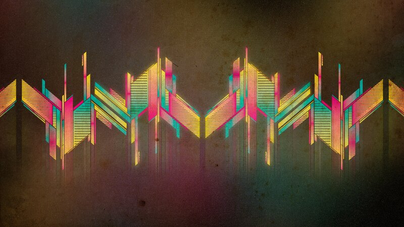 colorful geometric cityscape