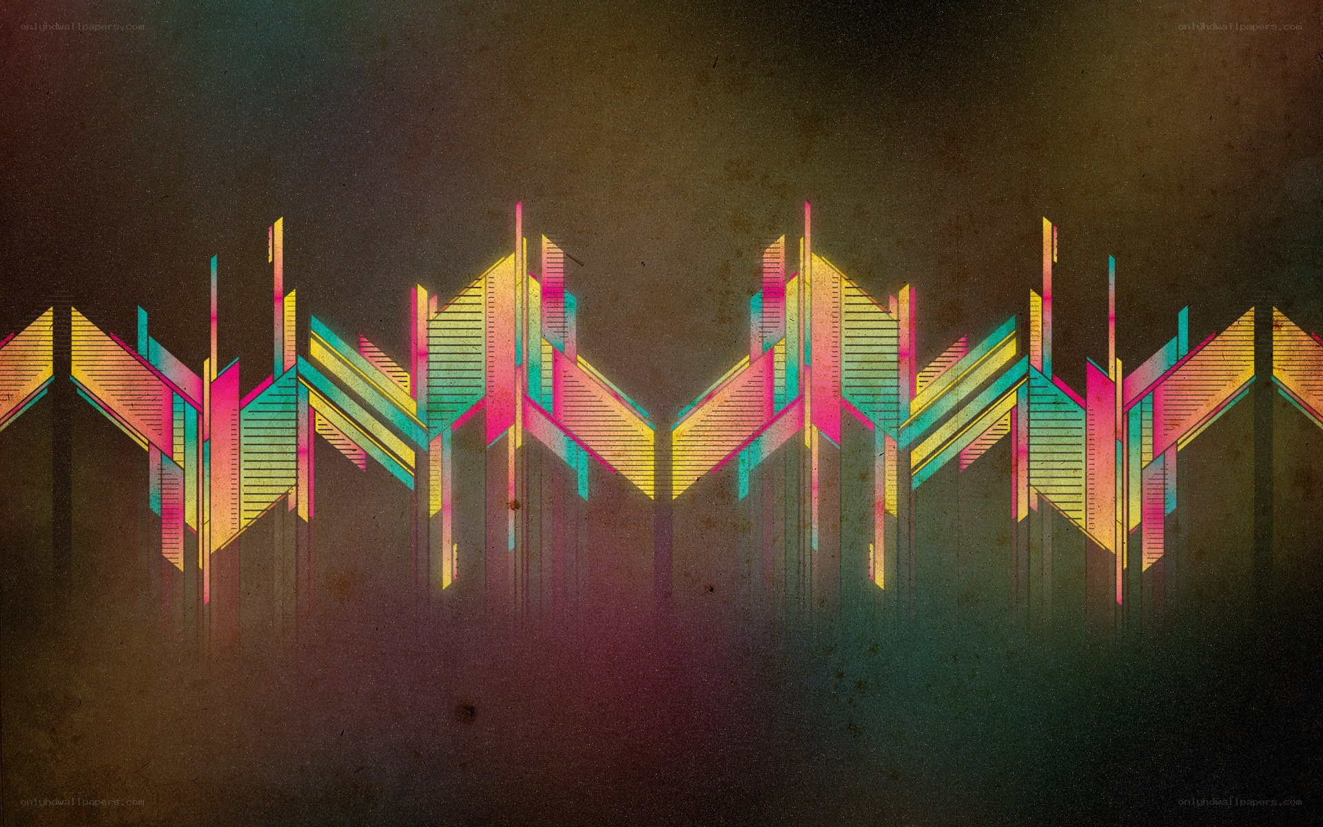 Colorful geometric cityscape
