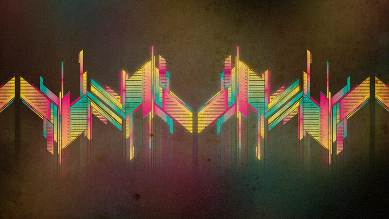 colorful geometric cityscape