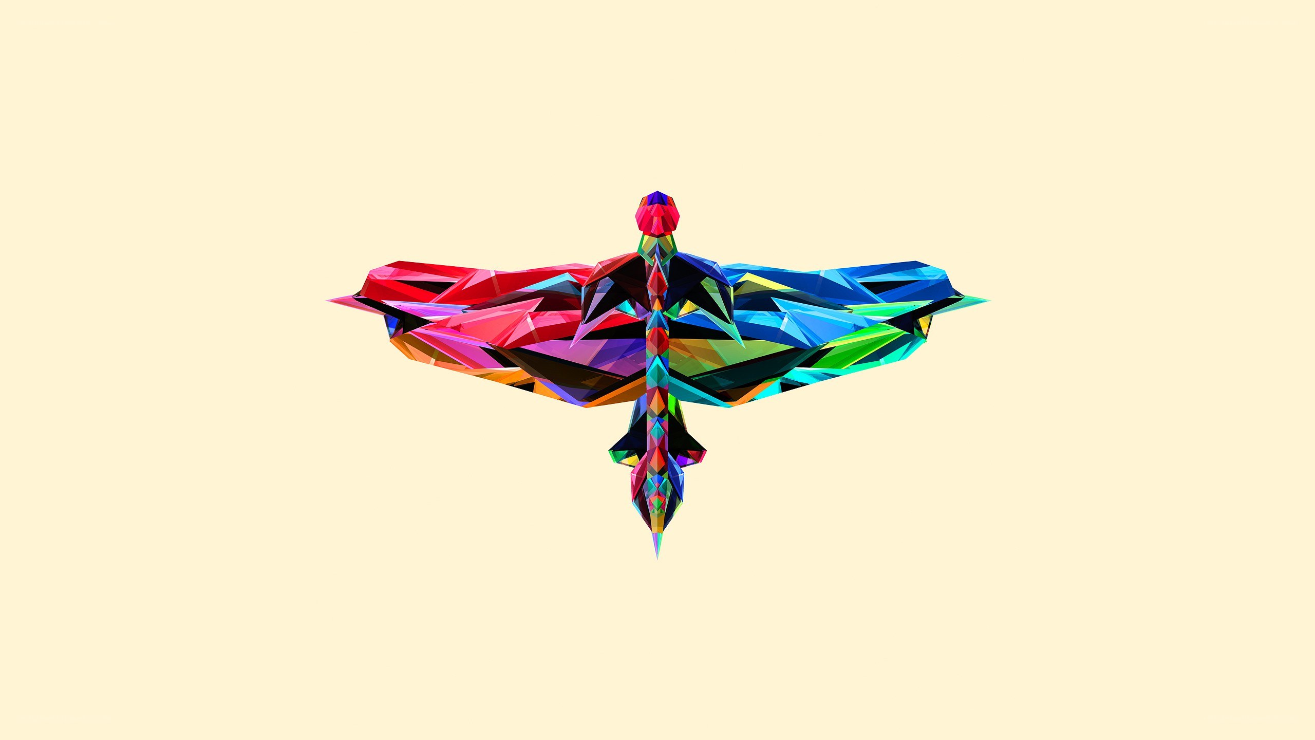 colorful geometric dragonfly