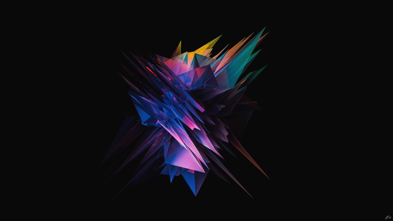 Colorful Geometric Explosion — Blue