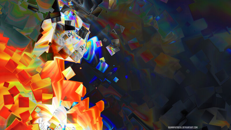 Colorful Geometric Explosion — Orange