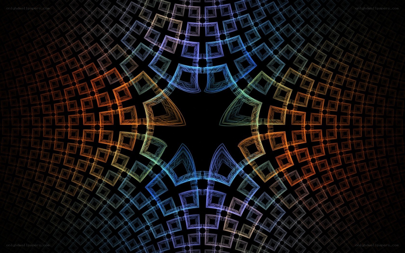 Colorful geometric fractal pattern