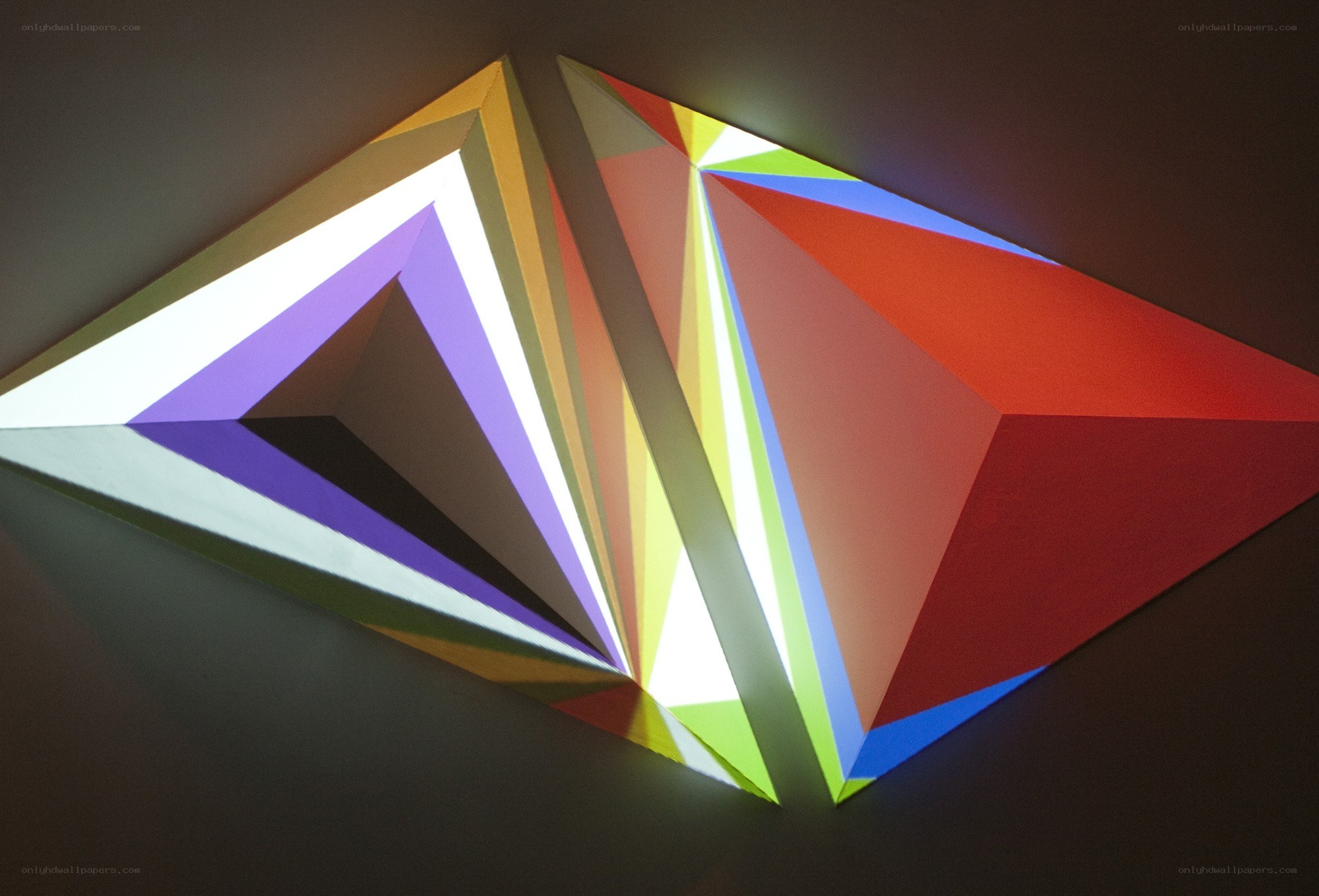 Colorful geometric light sculpture