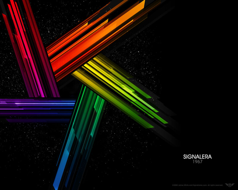 Colorful Geometric Lines — Black, Dynamic, Night, Digital Art