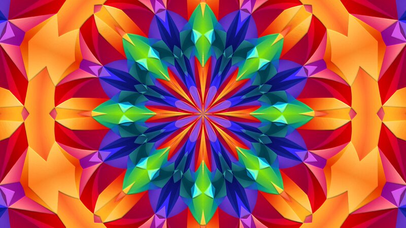 Colorful Geometric Mandala — Red