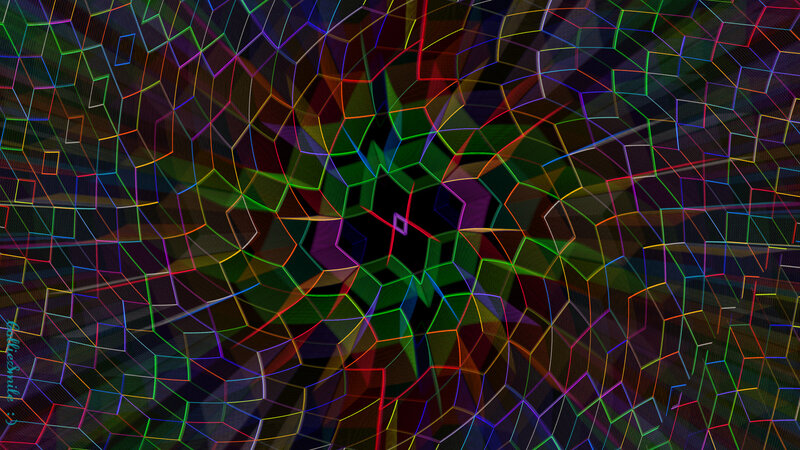 Colorful Geometric Pattern — Black, Dynamic, Abstract
