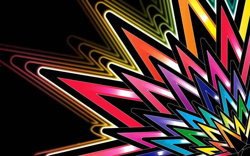 Colorful Geometric Pattern — Black, Dynamic