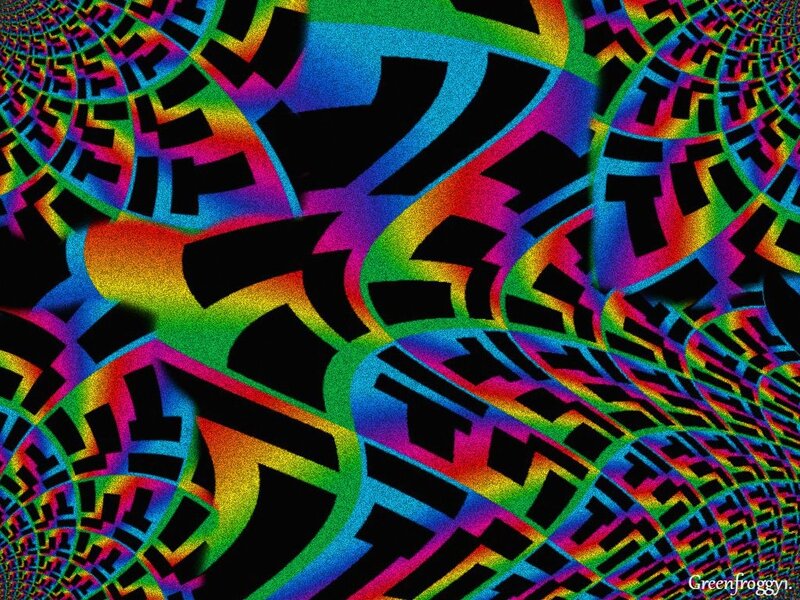 Colorful Geometric Pattern — Black, Hypnotic, Abstract, Black Shapes