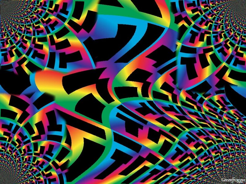 Colorful Geometric Pattern — Black, Hypnotic, Abstract
