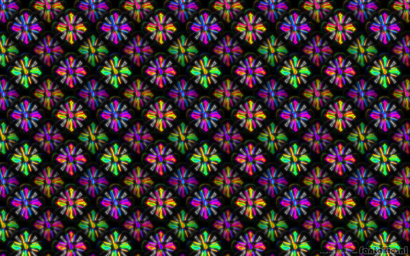 Colorful Geometric Pattern — Black, Vibrant, Digital Art